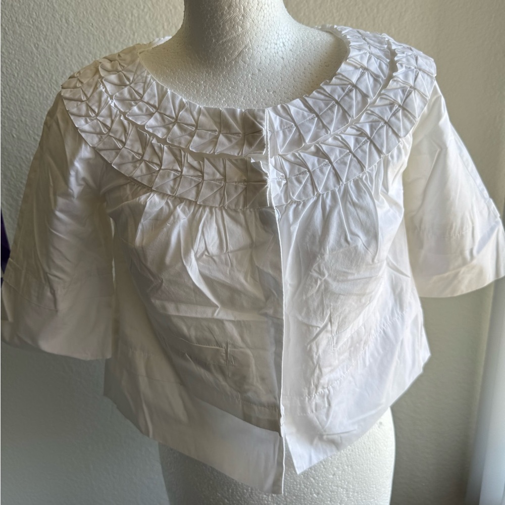 Pre loved- BCBGeneration White Textured Blouse worn 1x